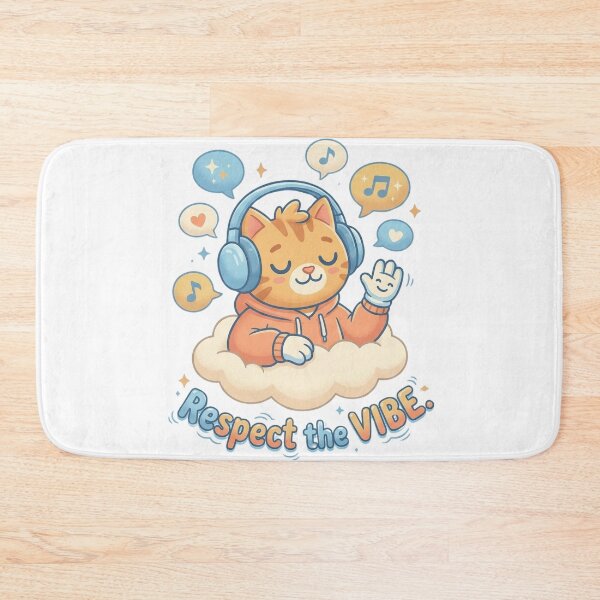 Item preview, Respect the Vibe Cat on Cloud designed and sold by Avant Gifts.