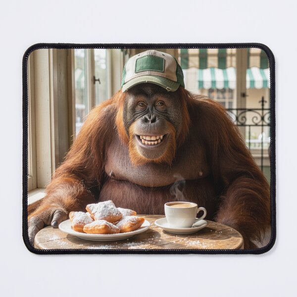 Item preview, Happy Orangutan in French Quarter Embraces Yat Culture designed and sold by Tridentulus.