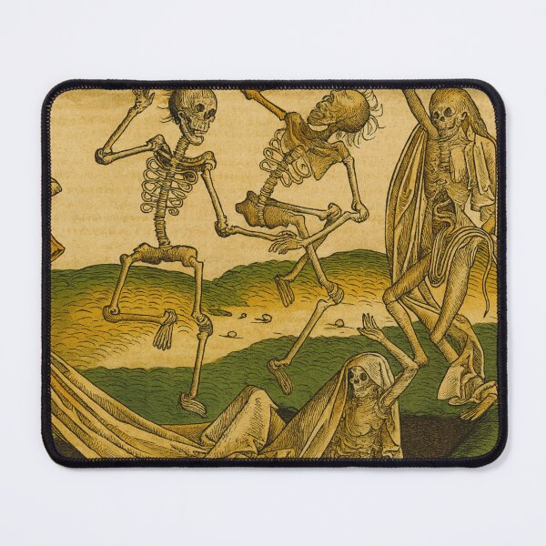 Item preview, Dance of Death Medieval Woodcut Skeleton Scene for Gothic Art Fans designed and sold by RickE.