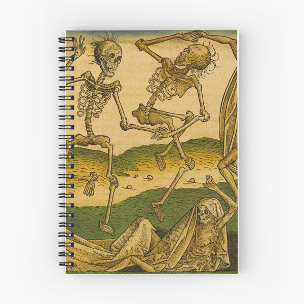 Item preview, Dance of Death Medieval Woodcut Skeleton Scene for Gothic Art Fans designed and sold by RickE.