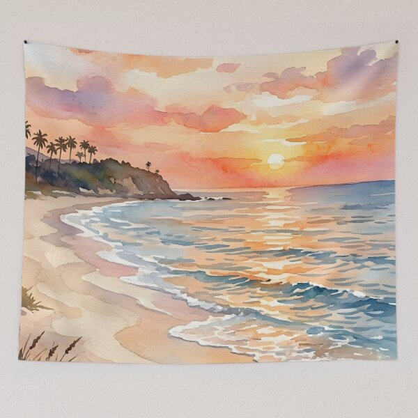 Item preview, Watercolor Sunset Cove: A Summer Vacation Journey designed and sold by VibranPalette.