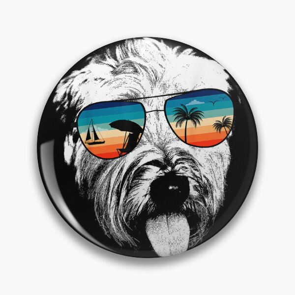 Item preview, Wheaten Terrier With Glasses Sunglasses Retro designed and sold by goombi-creative.