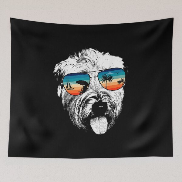 Item preview, Wheaten Terrier With Glasses Sunglasses Retro designed and sold by goombi-creative.