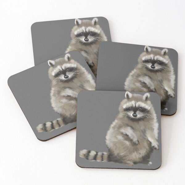 Item preview, Painterly realistic Raccoon illustration drawing designed and sold by CampK80.