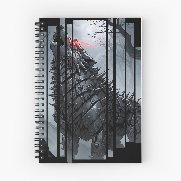 Item preview, Armored Demon Wolf with Glowing Eyes – Dark Fantasy Beast in Foggy Forest designed and sold by CrimsonChords.