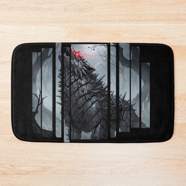Item preview, Armored Demon Wolf with Glowing Eyes – Dark Fantasy Beast in Foggy Forest designed and sold by CrimsonChords.