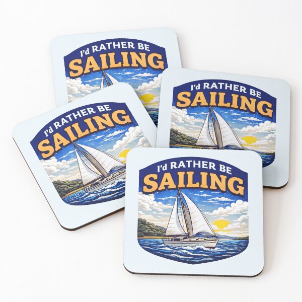 Item preview, I'd Rather Be Sailing - Coastal Boat Adventure designed and sold by Myra365Art.
