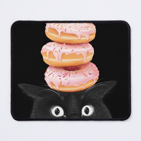 Item preview, Black cat with donuts designed and sold by Valeriya Korenkova Kodamorkovkart.