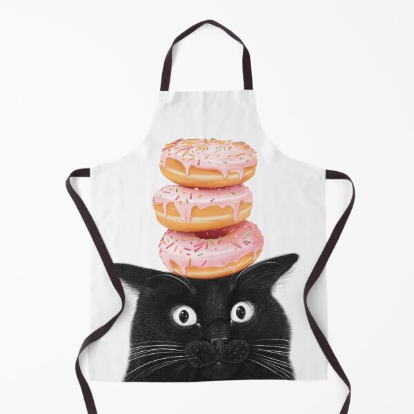 Item preview, Black cat with donuts designed and sold by Valeriya Korenkova Kodamorkovkart.