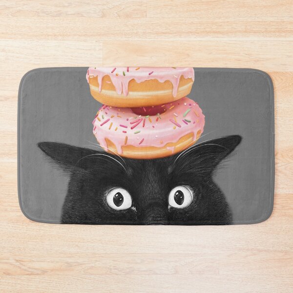 Item preview, Black cat with donuts designed and sold by Valeriya Korenkova Kodamorkovkart.