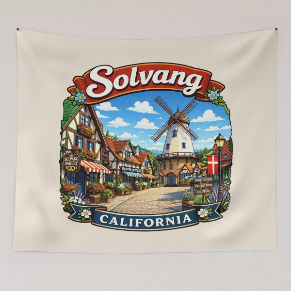 Item preview, Solvang, California - Danish Village with Windmill designed and sold by Myra365Art.