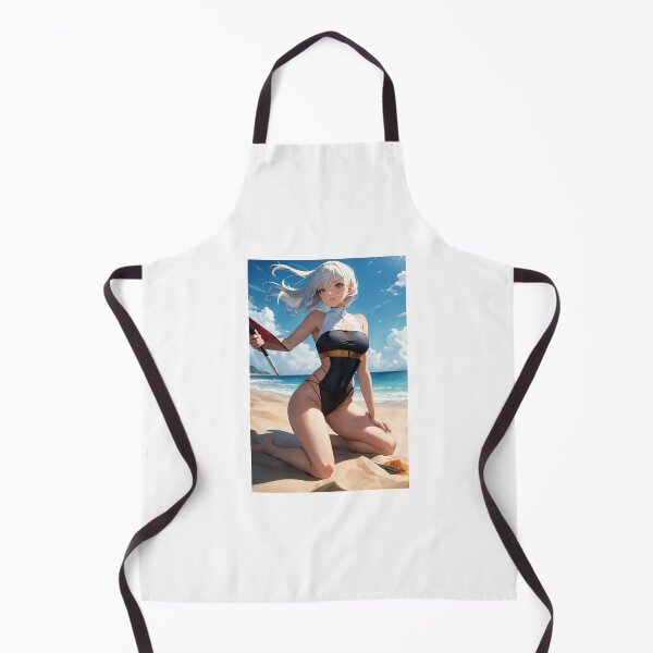 Item preview, Kurisari Doruri - Silver Hair Anime Girl Tropical Beach Swimsuit designed and sold by iloveanimechibi.