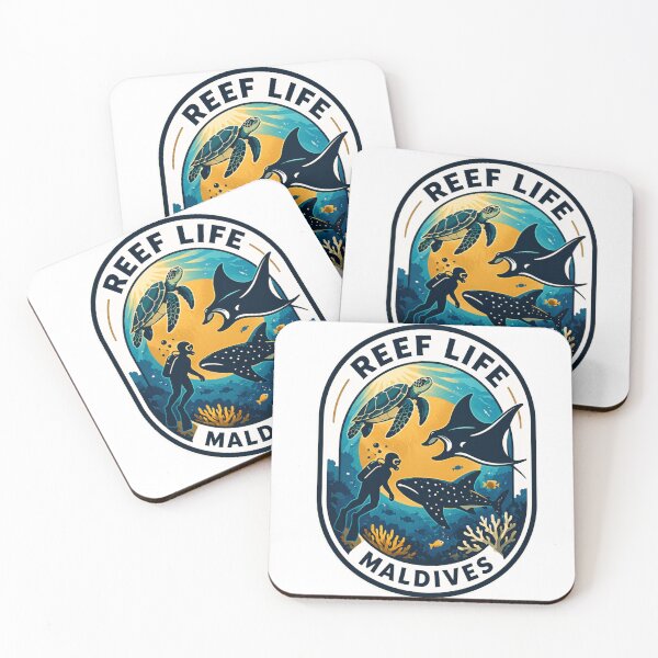 Item preview, Modern Maldives Reef Life design - High Contrast Scuba Diving Souvenir for Ocean Lovers designed and sold by Peycer.