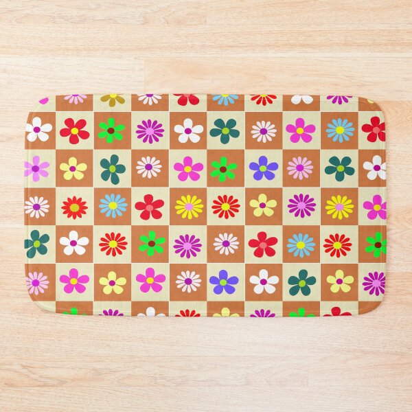 Item preview, Retro Groovy Flower Checkerboard Pattern designed and sold by Far Out Goods.