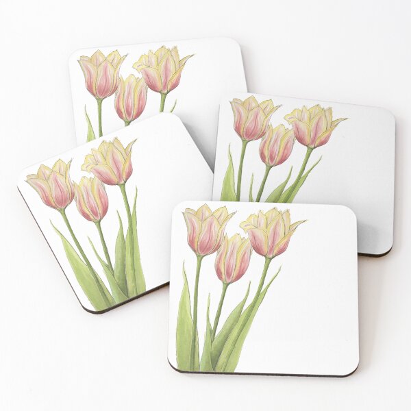 Item preview, Pink Watercolor Tulips  designed and sold by NaughtyFlorals.