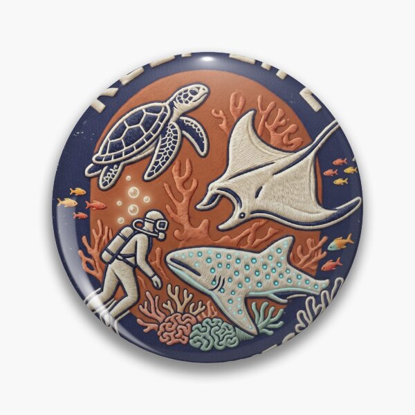 Item preview, Retro Maldives Reef Life Patch design- Vintage Style Souvenir for Ocean Lovers designed and sold by Peycer.