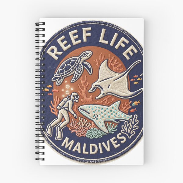 Item preview, Retro Maldives Reef Life Patch design- Vintage Style Souvenir for Ocean Lovers designed and sold by Peycer.