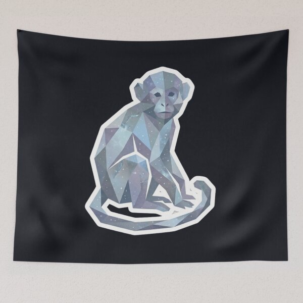 Item preview, Star Crystal Monkey – Minimalist Ape Sticker for Low Poly Style Fans designed and sold by bsbd-action.