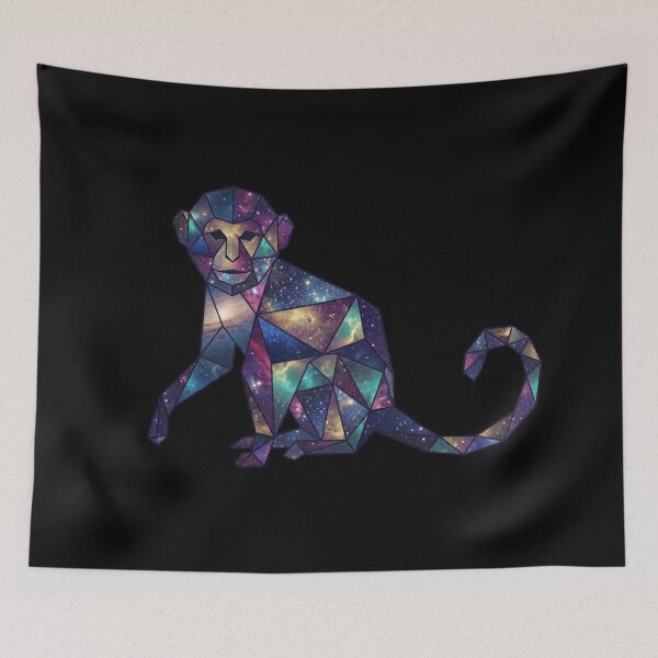 Item preview, Colorful Nebula Monkey – Geometric Pop Art Design for Color Enthusiasts designed and sold by bsbd-action.