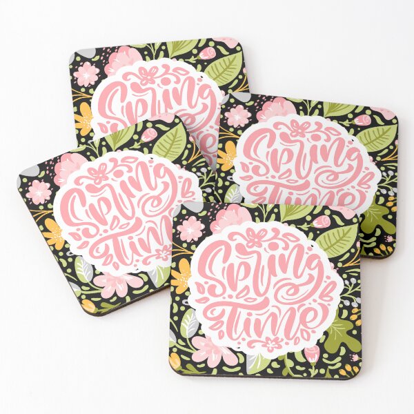 Item preview, Spring Time Floral Greeting Card with Bold Botanical Pattern and Pink Hand Lettering designed and sold by FestivityFinds.