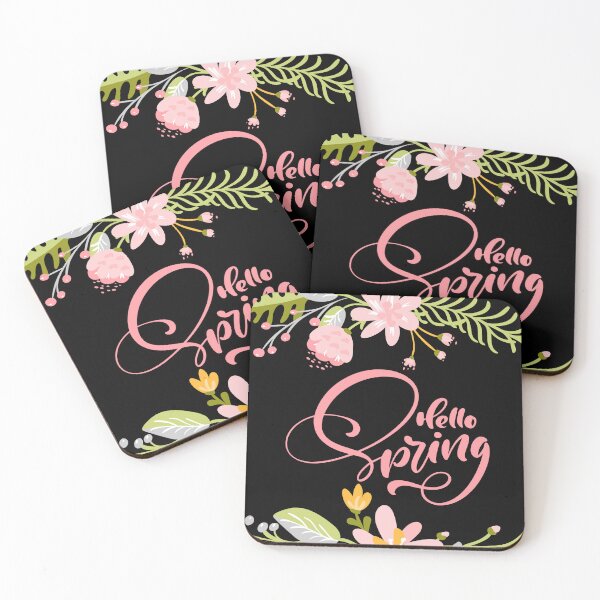 Item preview, Hello Spring Floral Greeting Card with Elegant Pink Script and Botanical Frame designed and sold by FestivityFinds.