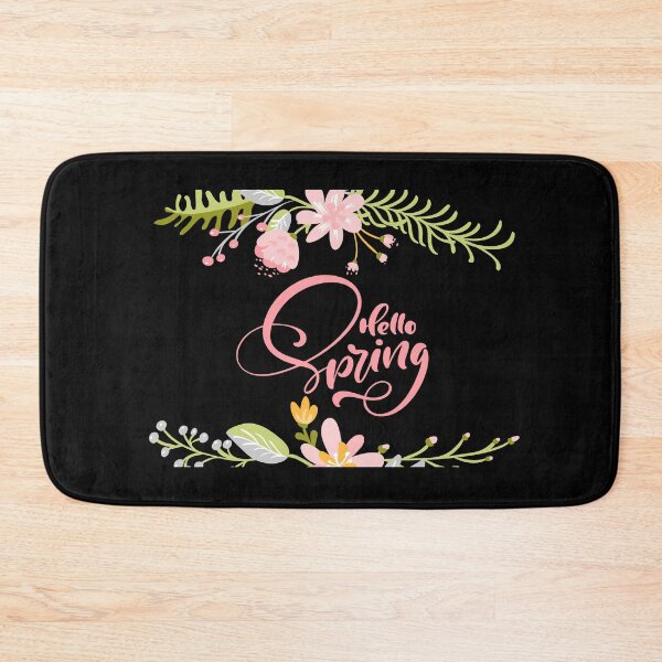 Item preview, Hello Spring Floral Greeting Card with Elegant Pink Script and Botanical Frame designed and sold by FestivityFinds.