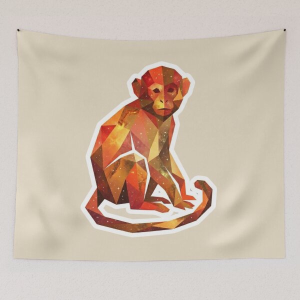 Item preview, Geometric Retro Monkey – Vintage Style Sticker for Classic Lovers designed and sold by bsbd-action.
