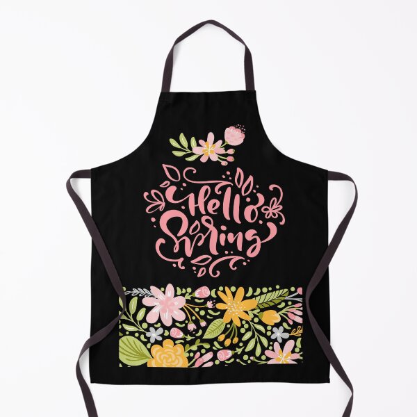 Item preview, Hello Spring Greeting Card with Pink Hand Lettering and Floral Bottom Border designed and sold by FestivityFinds.