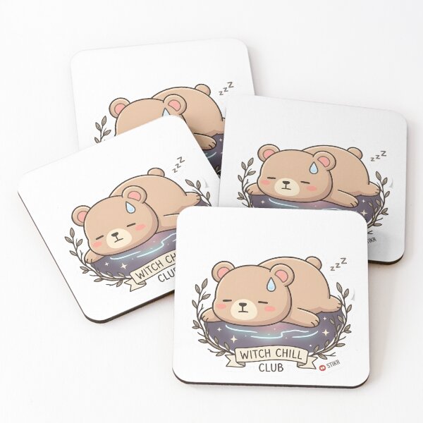 Item preview, Witch Chill Club Lazy Bear Sleeping on Galaxy Sticker designed and sold by TheLazyVibe.
