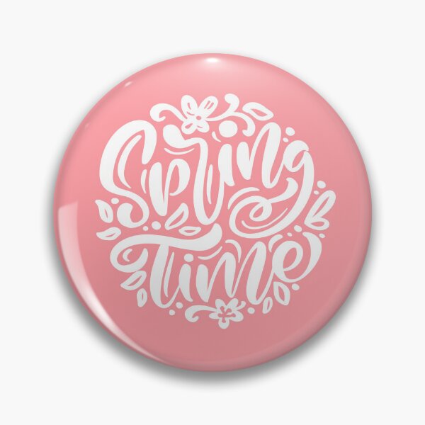 Item preview, Spring Time Floral Greeting Card with Pink Circle Badge and White Hand Lettering designed and sold by FestivityFinds.
