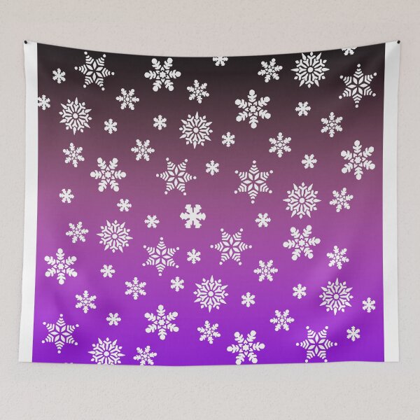 Item preview, Snow Flurries – Black to Purple Ombre Snowflake Pattern designed and sold by Lainey1978.