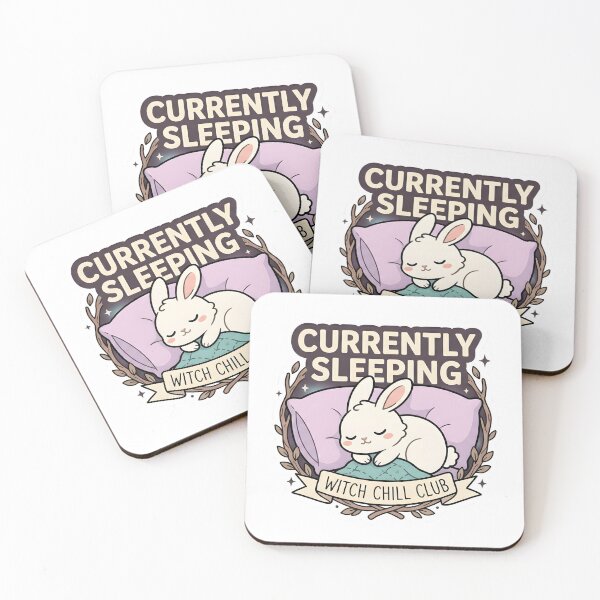 Item preview, Currently Sleeping Lazy Bunny on Pillow Sticker designed and sold by TheLazyVibe.