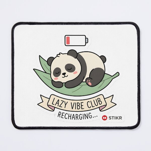 Item preview, Lazy Vibe Club Recharging Panda Sticker designed and sold by TheLazyVibe.
