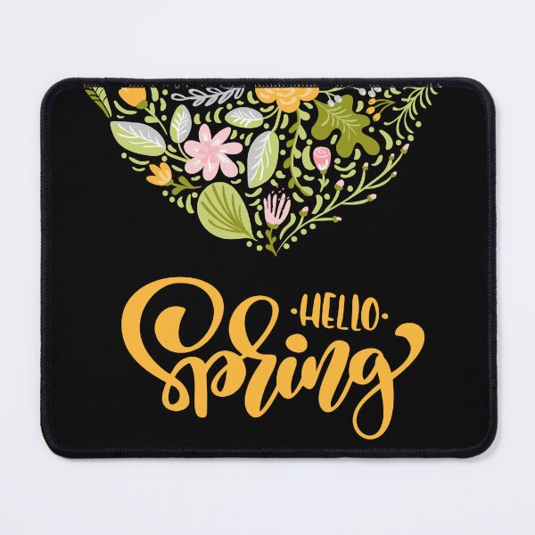 Item preview, Hello Spring Greeting Card with Floral Heart, Yellow Hand Lettering and Botanical Border designed and sold by FestivityFinds.