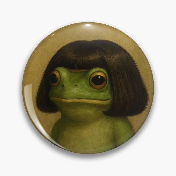 Item preview, Frog with Bob Haircut Cute Funny Weirdcore Quirky Unique designed and sold by Teeter-Totter.