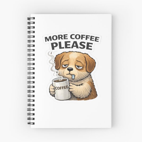 Item preview, More Coffee Please Dog Sticker | Funny Tired Cute Puppy designed and sold by TheLazyVibe.