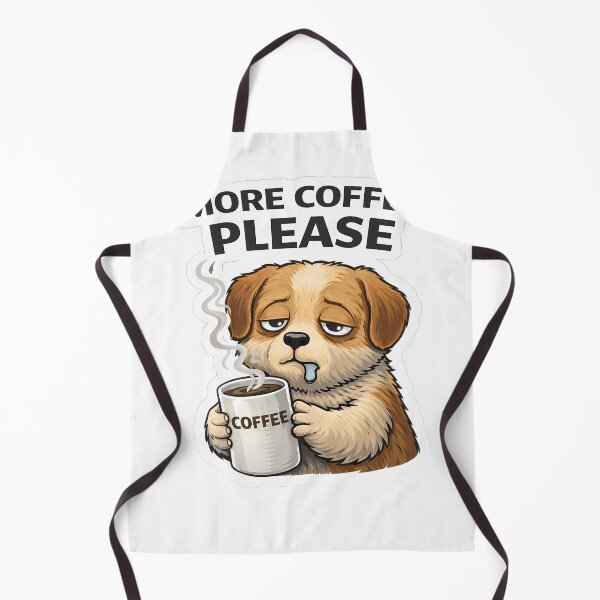 Item preview, More Coffee Please Dog Sticker | Funny Tired Cute Puppy designed and sold by TheLazyVibe.