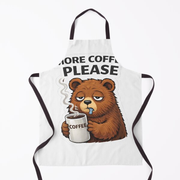 Item preview, More Coffee Please Bear Sticker | Funny Tired Cute Bear designed and sold by TheLazyVibe.