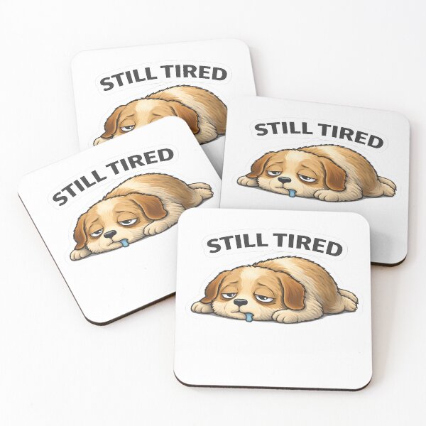 Item preview, Still Tired Dog Sticker | Funny Sleepy Cute Puppy designed and sold by TheLazyVibe.