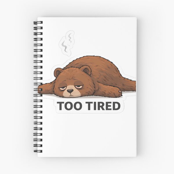 Item preview, Too Tired Bear Sticker | Exhausted Lazy Cute Bear Design designed and sold by TheLazyVibe.