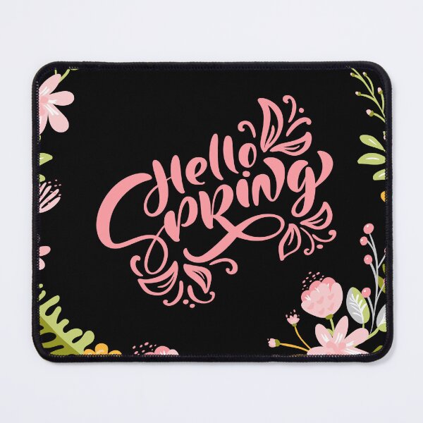 Item preview, Hello Spring Greeting Card with Pink Hand Lettering and Floral Wreath designed and sold by FestivityFinds.