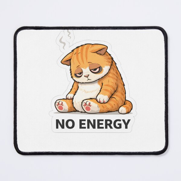 Item preview, No Energy Cat Sticker | Tired Lazy Cute Kitty Design designed and sold by TheLazyVibe.
