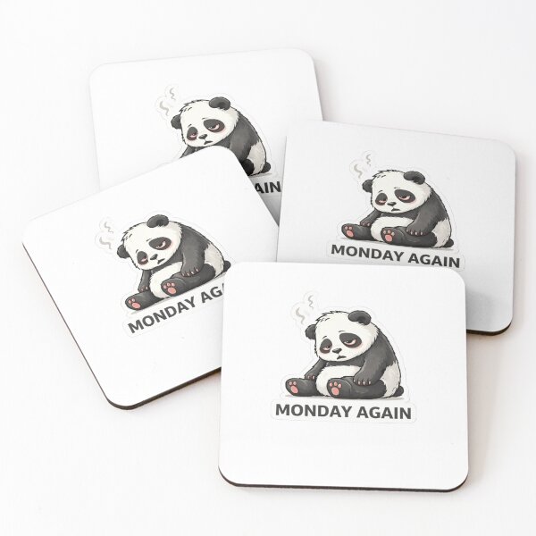 Item preview, Monday Again Panda – Funny Tired Lazy Sticker designed and sold by TheLazyVibe.