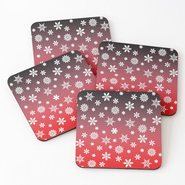 Item preview, Snow Flurries – Black to Red Ombre Snowflake Pattern designed and sold by Lainey1978.