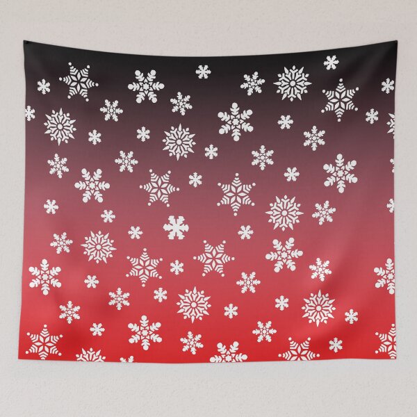 Item preview, Snow Flurries – Black to Red Ombre Snowflake Pattern designed and sold by Lainey1978.