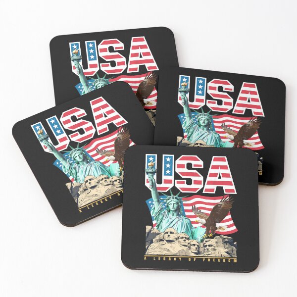 Item preview, USA Patriotic Graphic Statue of Liberty Eagle Mount Rushmore designed and sold by JosephCTesterma.