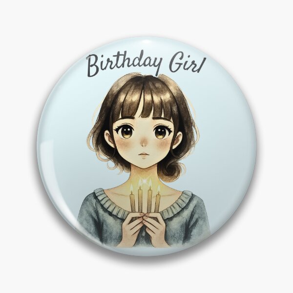 Item preview, Birthday Girl Candlelight - Cute Watercolor Portrait designed and sold by PriyaMagic.