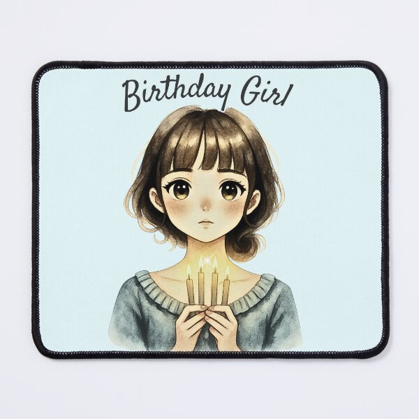 Item preview, Birthday Girl Candlelight - Cute Watercolor Portrait designed and sold by PriyaMagic.