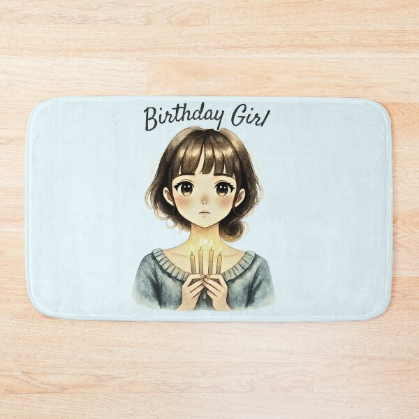 Item preview, Birthday Girl Candlelight - Cute Watercolor Portrait designed and sold by PriyaMagic.