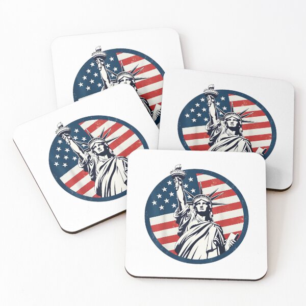 Artikelvorschau, Freiheitsstatue mit amerikanischer Flagge – Unabhängigkeitstag entworfen und verkauft von JosephCTesterma.